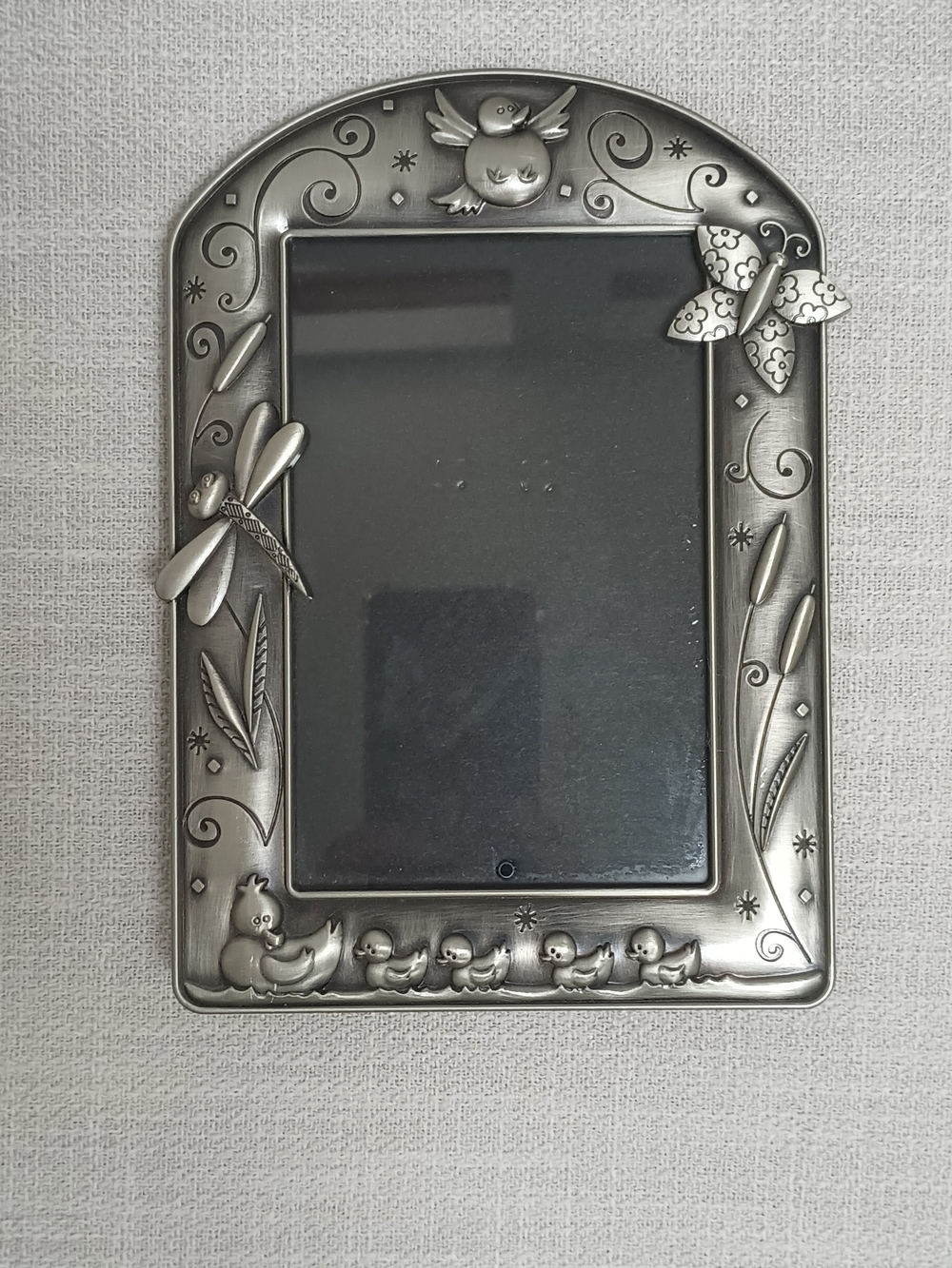 Fetco Pewter Whimsical Duck‎ & Dragonfly Picture Frame 4x6